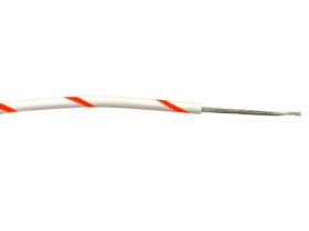 Przewód jednożyłowy linkowy, 0,2 mm², 7/0,2 mm, 24 AWG, PVC, 1 kV AC, Czerwony/Biały, dł. 100m, RS PRO