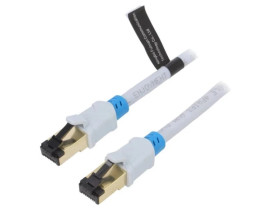 Patch cord S/FTP 6 OFC PVC szary 5m RJ45 wtyk,z obu stron VAP-A06-S500