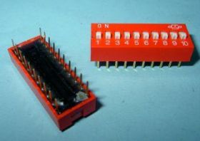 DIP SWITCH 10-PIN RED