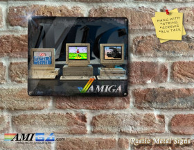 Rustic Photo Printed on - AMIGA Desktops 1000/2000/3000 - Metal Sign