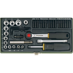 Proxxon Industrial 23070 Screwdriver/Socket Set With Magnetic Adaptor - 39 Piece