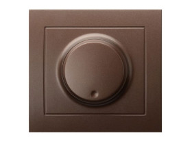 KIER Ściemniacz przyciskowo-obrotowy przystosowany do obciążenia żarowego i halogenowego brązowy metalik ŁP-8W/52 OSPEL