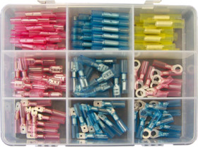 Cable connector assortment, butt connectors/ring cable lugs/flat receptacles/faston plugs, 110 pieces, 4181110D10