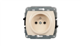 Trend Gniazdo Pojedyncze Z/U 2P+Z Beżowy 1Gp-1Zp