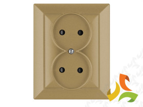 PERŁA Gniazdo podwójne złoto metalik PT-5P ABEX