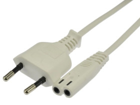 Kabel zasilający 230V 2,5A audio 2m biały