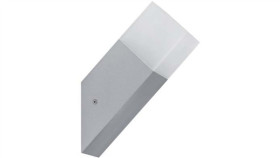 Kinkiet Słupek Ogrodowy Lux Est Skośny Aluminiowy Srebrny E27 H 255Mm X 85Mm...