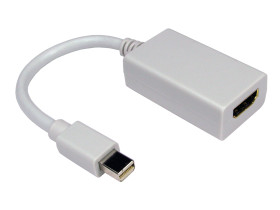 Konwerter, Biały, Display Port męskie, HDMI żeńskie