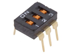 Przełącznik DIP-SWITCH Ilość sekcji 3 ON-OFF 0,025A/24VDC A6T-3101