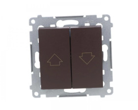 Simon 54 Przycisk żaluzjowy brąz mat, szybkozłącza, DZP1.01/46