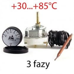 Termostat do zabudowy, trójfazowy, +30...+85°C