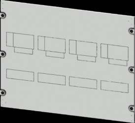 Aperture, rectangular, sheet steel, (W x H x D) 800 x 550 x 10 mm, light gray, 8PQ2055-8BA12