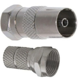 Przejście Adapter antenowy F (wtyk) / IEC TV (gniazdo) + Wtyk F nakręcany 7,0mm