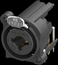 XLR/jack panel mount socket, 3 pole, gold-plated, polyamide, NCJ9FE-H