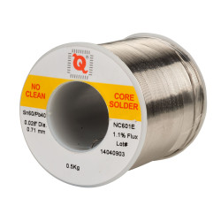 Qualitek Solder Wire 60/40 NC601E Rosin Free No Clean Flux 1.1% 0.71mm 500g Reel