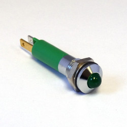 Lampka kontrolna do montażu panelowego 24V c.a., zielona 8mm LED Chrom Końcówka lutownicza CML Innovative Technologies