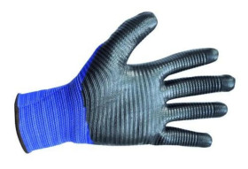 RĘKAWICE POLIESTROWE POWLEKANE NITRYLEM CZARNYM ROZMIAR 9 CE MN-06-218/9 /12par/