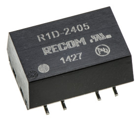 Przetwornica DC-DC, 1W, Uwe 21,6 → 26,4 V DC, Uwy ±5V dc, Iwy ±100mA, Recom