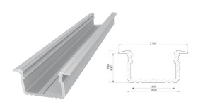 Profil Alu Wpuszczany, Surowy, Dł. 1000Mm, Max Szer Ta?My 12Mm