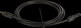Solar cable - 6 mm², male to female 3 m, black