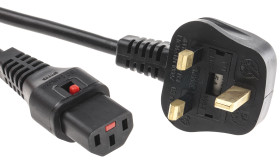 Przewód zasilania złącze A: IEC C13, złącze B: Wtyk brytyjski typu G 2m 10 A 250 V