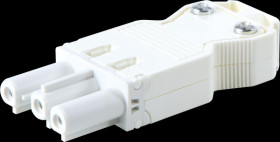 92.731.3053.0 Socket, 3-pin, white, screw connection