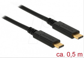 85529 Delock cable USB 3.1 Gen 2 C male &gt; C male 5A 0.5 m