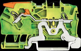 2102-1207 2-conductor ground terminal block CAGE CLAMP® 2.5 mm², gn-yl