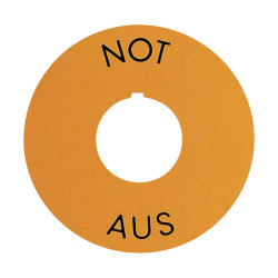 Rafi 5.76.204.101/0400 Adhesive Label Round &#xD8;22.3/60mm 1x &quot;NOT-AUS&quot; Yellow