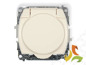 TREND Gniazdo hermetyczne z uziemieniem (klapka beżowa przesłony torów prądowych) beżowy 1GPB-1zp KARLIK