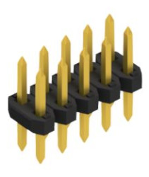 Pin header, 10 pole, pitch 2 mm, straight, black, 10062336