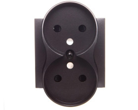 Simon 54 Pokrywa gniazda podwójnego z przesłonami antracyt z/u do ramek NATURE DGZ2MZNP/48