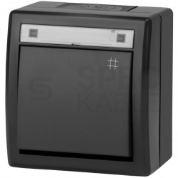 Łącznik krzyżowy pojedynczy natynkowy hermetyczny IP55 antracytowy 10AX Aquant 2K