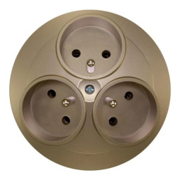 OPAL Gniazdo potrójne z/u /montaż w PK60/ metalizowany piaskowy PT-36 Op