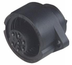 CA 6 GD gniazdo z flanszą do obudów, styki 6+PE, przyłącze lutowane, gwint Rd24x1/8, Hirschmann, 932325100, CA6GD