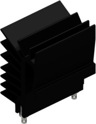 Extruded heatsink, (L x W x H) 30 x 22 x 35 mm, 6.3 K/W, black anodized, 10005800