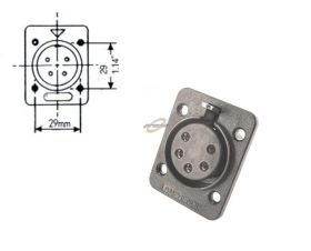 MIKROFONOWE GNIAZDO 5 PIN DO OBUDOWY AMPHENOL AP511 29.5mm