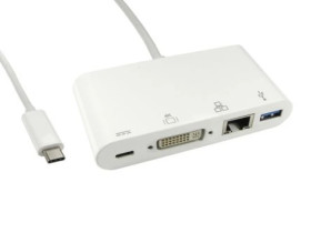 Kabel adaptera, do wyświetlaczy: 1, USB C, DVI