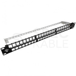 Patch panel pusty RACK 19" 1U na 48 modułów keystone UTP z półką czarny Alantec