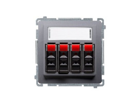 SIMON BASIC Gniazdo głośnikowe poczwórne z polem opisowym (moduł) stal inox BMGL34.01/21 KONTAKT SIMON