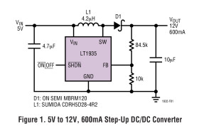 1.2MHz Boost DC/DC Converter in ThinSOT with 2A Switch