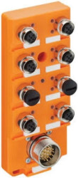 Koncentrator aktuator/sensor M12 z wskaźnikami LED 8-portowy 5-pinowy 2 sygnały na gniazdo z szybkozłączką ASBSV 8/LED 5