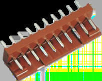 Pin header, 2 pole, pitch 2.5 mm, straight, brown, 072500/U