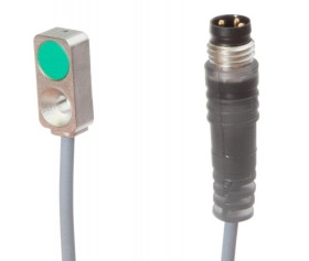 Czujnik indukcyjny 16x4,7x8mm zabudowany Sn: 2m 10-30V DC PNP NO złącze kablowe M8 3-pinowe IP67 odlew cynkowy IB98E089