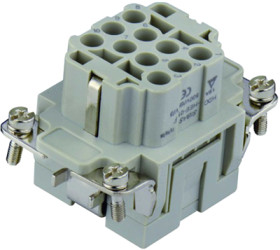 Socket contact insert, H-B 6, 10 pole, unequipped, crimp connection, T2050102201-000