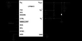 54V, 110A Continuous/140A Peak DC-to-DC μModule Regulator with PMBus Interface