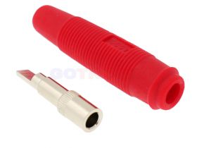 Gniazdo banan 4mm czerwone Amass