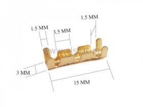 Łącznik przew. kształt 2x U; 1,5mm2; mosiądz (10)