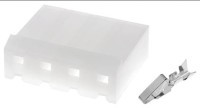 TNX04-G/4 Gniazdo (żeńskie) na kabel 4 piny (+ terminale żeńskie) raster: 5.08mm - opakowanie 4 sztuki