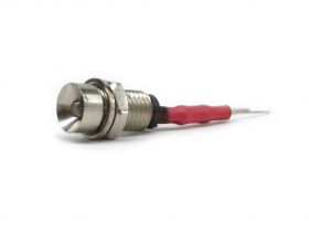 KONTROLKA LED F3R CZERWONA 12VDC OBUDOWA METALOWA WKLĘSŁA